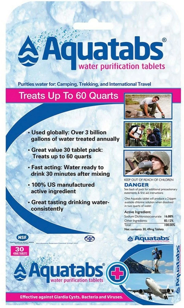 Aquatabs Water Purification Tablets - Package of 30 1 Aquatabs Water Purification Tablets - Package of 30